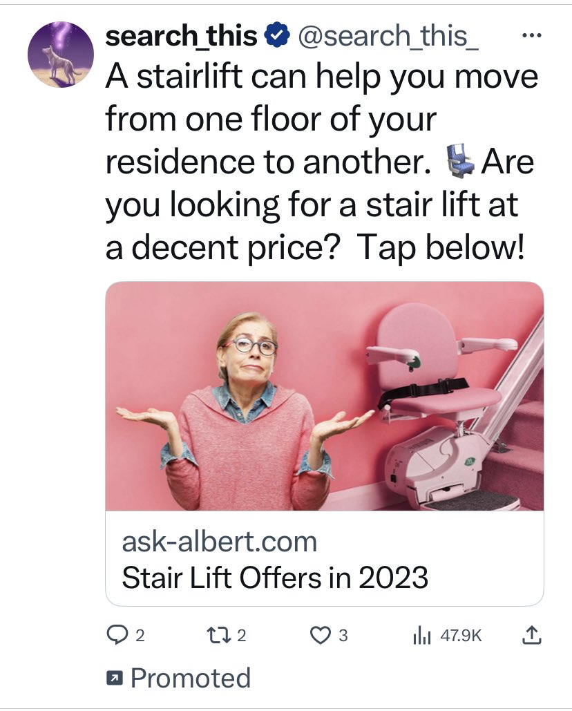 @R_Siddall Not sure what algorithmic connection is giving me chair lifts?!