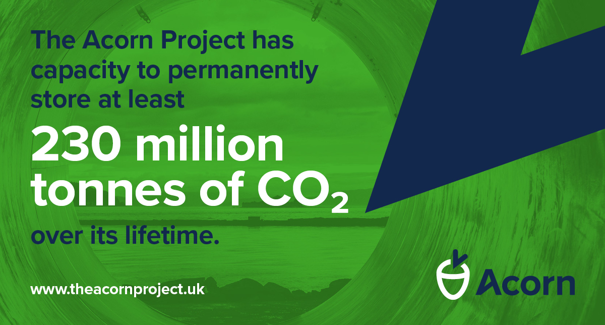 Last month,  Acorn was progressed into Track-2 of the UK Government’s CCUS Cluster Sequencing process. We're committed to working closely with Government to accelerate our plans to deliver industrial decarbonisation, while creating high value jobs: theacornproject.uk/news-and-event…