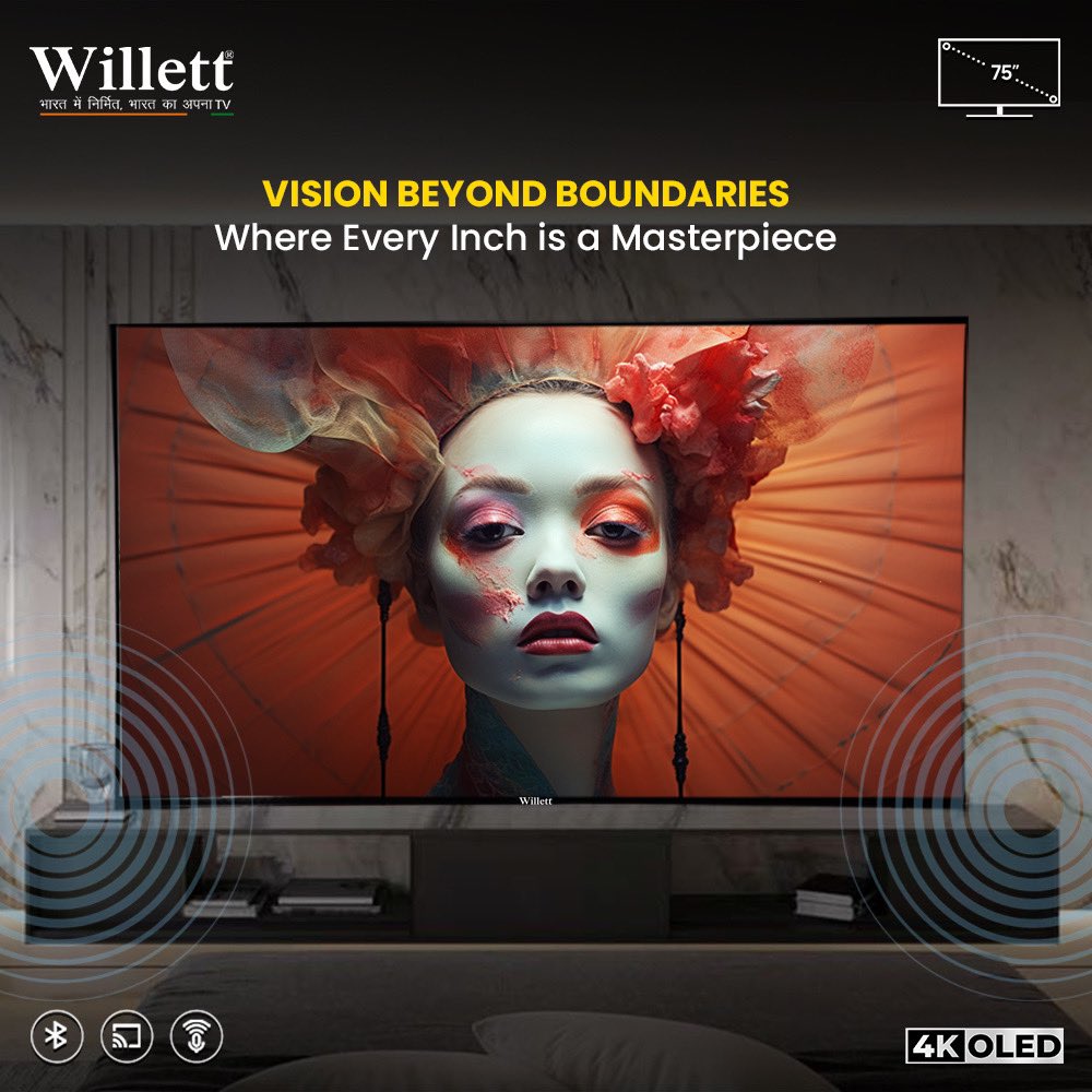 Willettindia's tweet image. Immerse yourself in stunning visuals that break boundaries and elevate your viewing adventure. #WillettIndia #VisualExcellence 

#smarttv #4ktv #smart4ktv #madeinindia #willettsmarttv #indianbrand #bestinquality