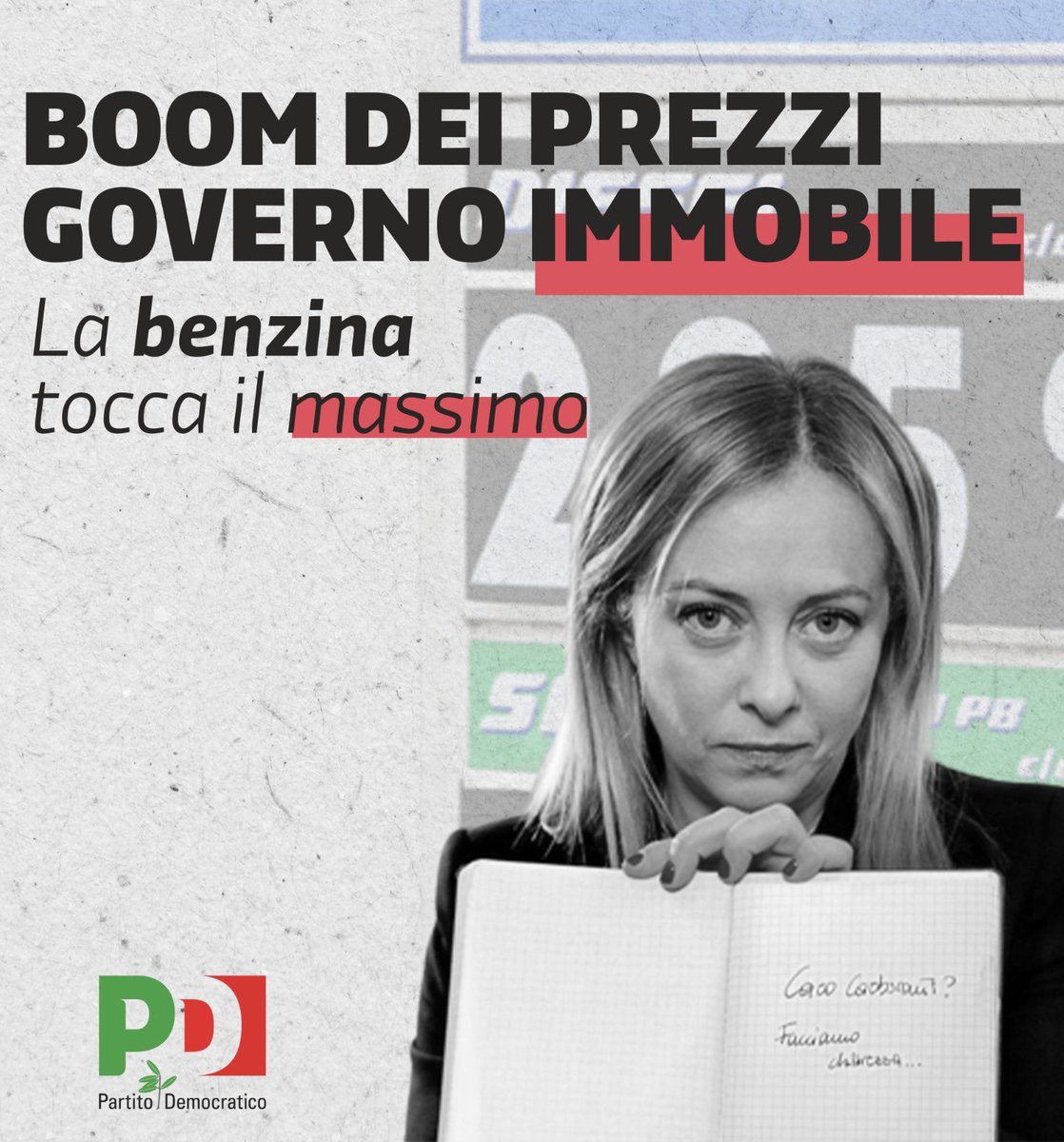 Prezzi della benzina e del cibo alle stelle, nessuna soluzione. #Meloni sosteneva di voler tagliare le accise e aiutare gli italiani, ma le sue restano promesse mancate e slogan. La ricetta della destra per i problemi del Paese: arrangiatevi.