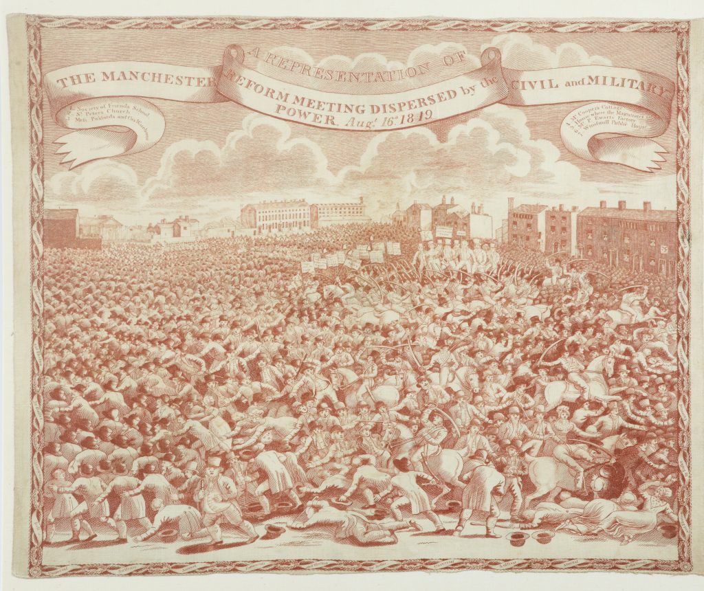 The #Peterloo Massacre took place at St Peter's Field, Manchester, Lancashire, OTD 16th August 1819. 18 people died and 400–700 were injured when cavalry charged into a crowd of around 60,000 people who had gathered to demand the reform of parliamentary representation. @PHMMcr