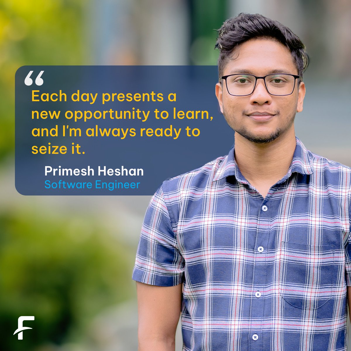 FcodeLabsLive's tweet image. Introducing Primesh Heshan, our dedicated Software Engineer at #FcodeLabs!
His ambition is fueled by a strong desire to constantly learn, and enhance technical skills. His journey with us has been one of remarkable growth!
#peopleatfcode