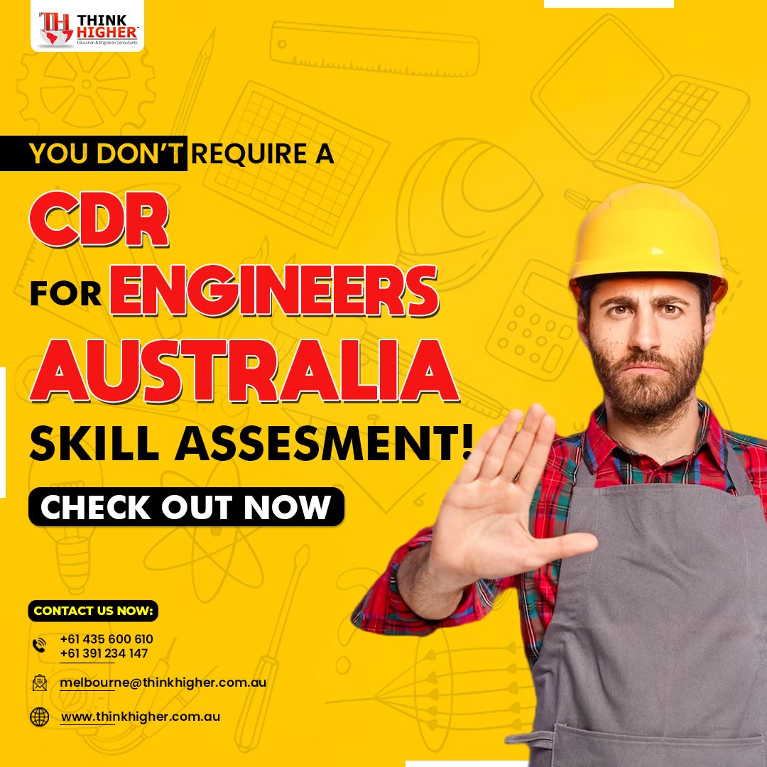 thinkhigheraus's tweet image. 🔊 Attention Engineers!!!

Do you know you don&apos;t require a CDR for Engineers Australia Skill Assessment subject to meeting certain criteria?
#EngineeringPathway #NoCDRRequired #FastTrackApproval #EngineeringFuture #EngineersAustralia #SkillAssessment #EngineeringExcellence