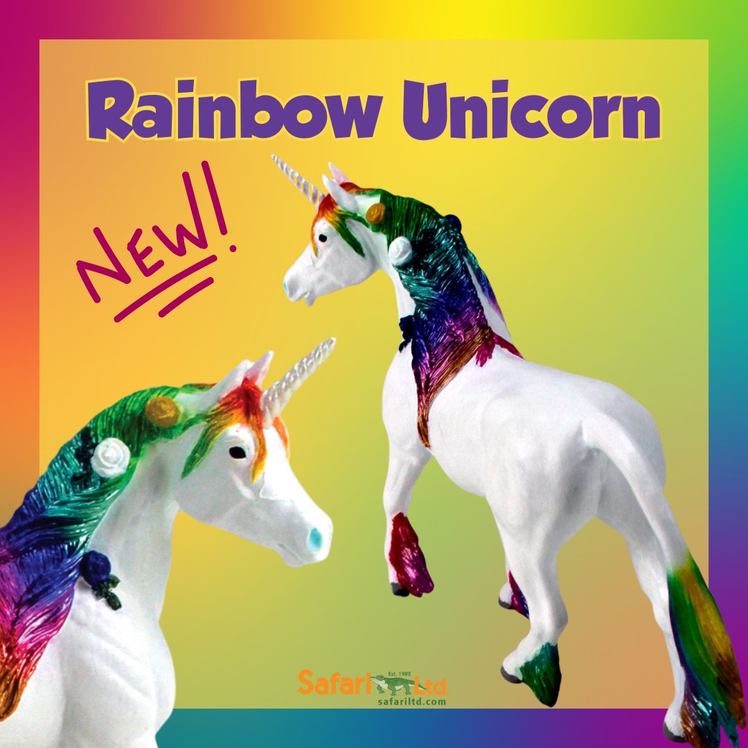 SafariLtd's tweet photo. 🌈🦄Our Rainbow Unicorn figurine is the newest toy to gallop into our Mythical Realms® Collection. 

Sign up for in-stock alerts on the product page.

https://t.co/CQ6MSmM8NX

#safariltd2023 #safariltd #unicorns #mythicalcreatures #legendarycreatures #toycollection https://t.co/i9aW0x1urm