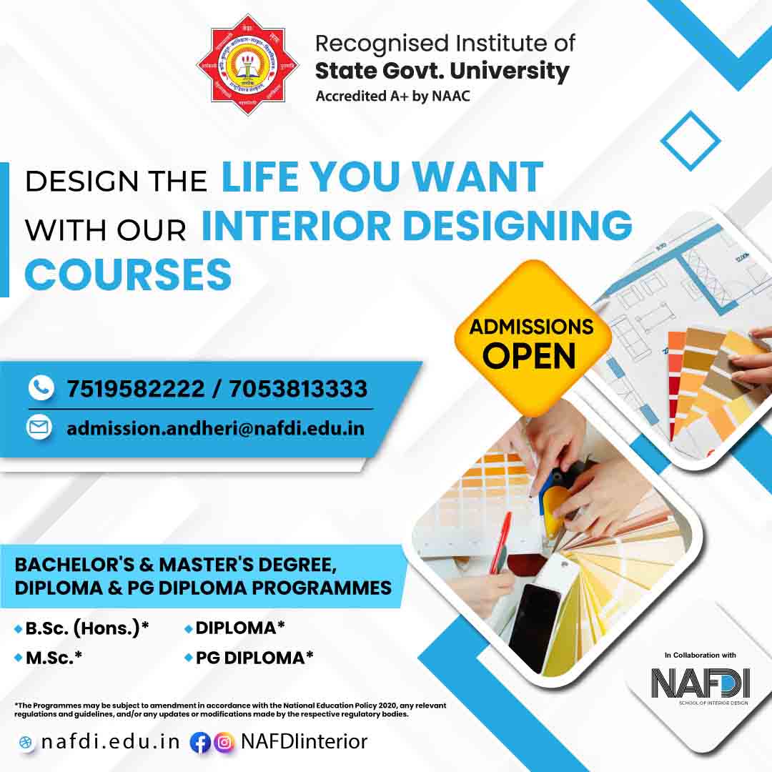 nafdiinstitute's tweet photo. Best Interior Designing Courses in Mumbai
Admission is now open for our #InteriorDesignInstitute! Join us and learn how to design, plan, and decorate all types of interior spaces, from homes to offices and commercial spaces.
https://t.co/i6CIPFGW6S
#AdmissionsOpen https://t.co/aDlyLJYrjO