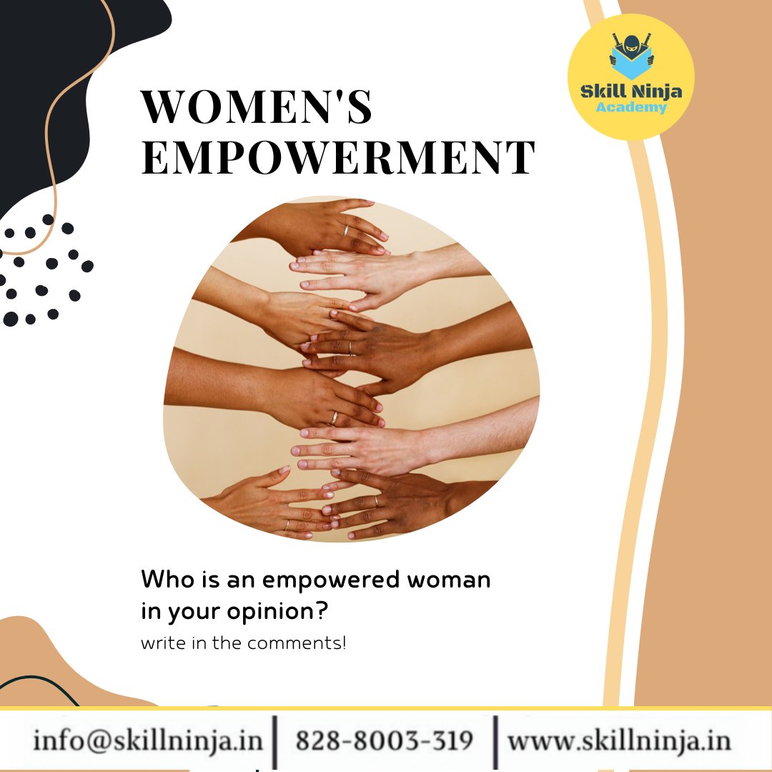 SkillNinja_in's tweet photo. Who is an empowered woman in your opinion? 
Let us know in the comments!
#skillninja #womenempowerment https://t.co/zHEya4Dnx3
