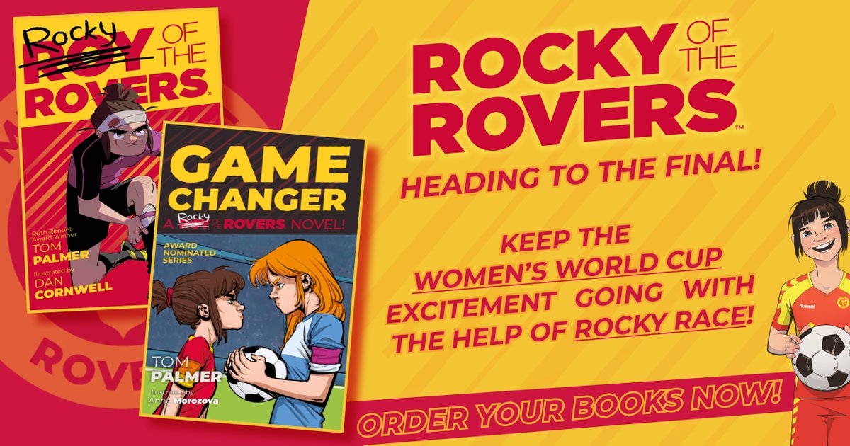 What a result, #Lionesses! #FIFAWWC Final here we come! Keep your little football legends in the making excited for this historic match with the help of ROCKY RACE! Grab her books (and the wider #RoyOfTheRovers series) on Amazon now: reb.to/RockyBookStore