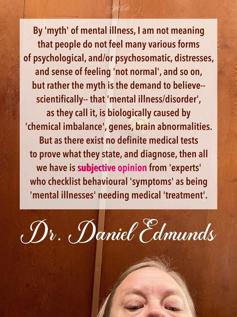 kyblueblood's tweet image. Myth of Mental illness. 
There's no one diagnostic test to prove it either. 
The chemical imbalance theory was made up by pharmaceutical companies to sell drugs, and we bought in to it. #Snookered