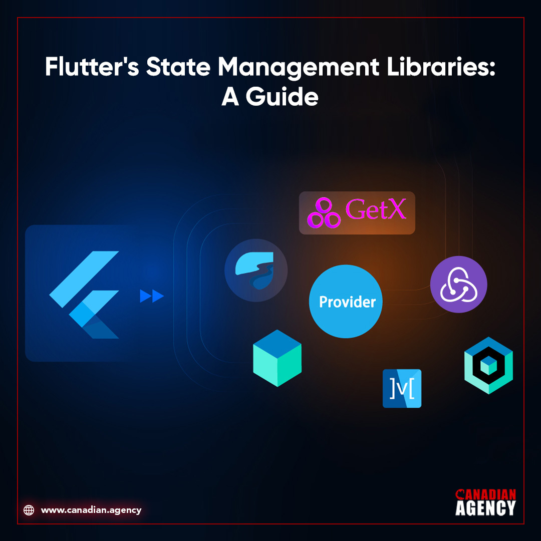 agency_canadian's tweet image. A close look at 𝐅𝐥𝐮𝐭𝐭𝐞𝐫'𝐬 𝐭𝐨𝐩 2023 state management libraries.
Get an in-depth look into these libraries in this blog: canadian.agency/flutter-state-…
#canadianagency #flutter2023 #stateManagement #techblog #softwaredevelopment #flutterlibraries #innovation #technology