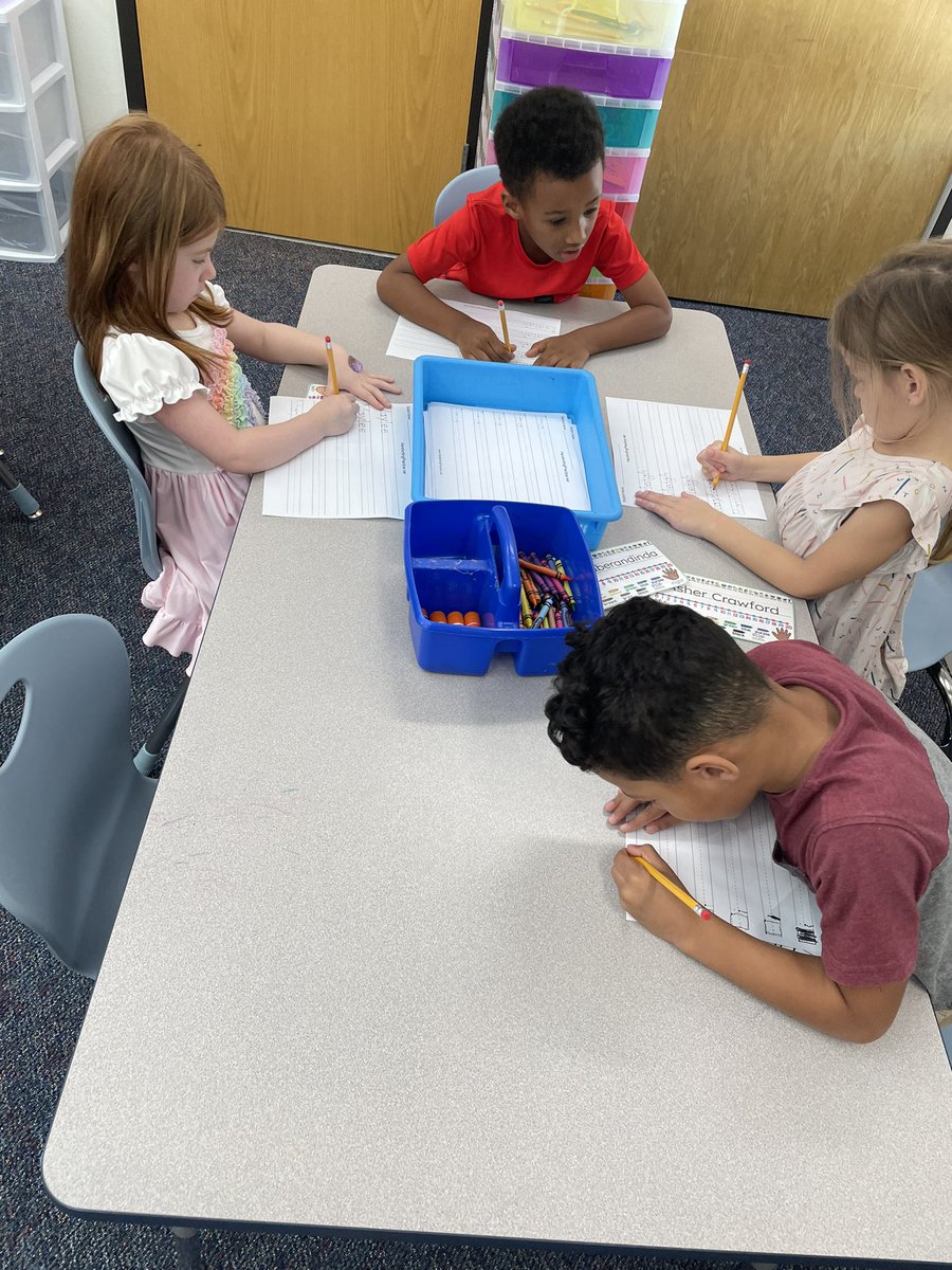 Practicing station time here in kindergarten!!! <a href="/McNeilElem/">McNeil Elementary</a>