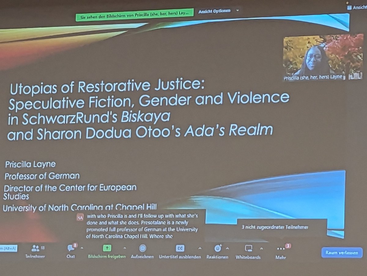 Zweite keynote:
Priscilla Layne spricht über Utopias of Restorative Justice
#gff2023 #fantastikforschung #disruptiveimaginations