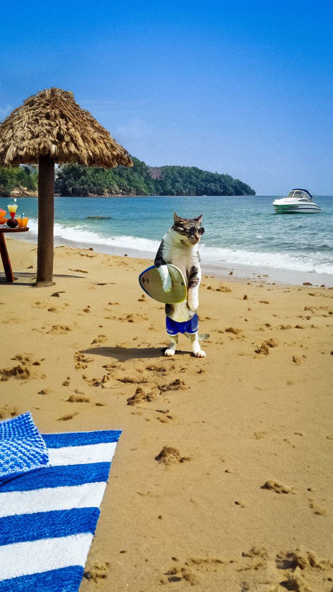 Jean le chat ne nous oublie pas avec cette petite carte postale ! #vacances #chat