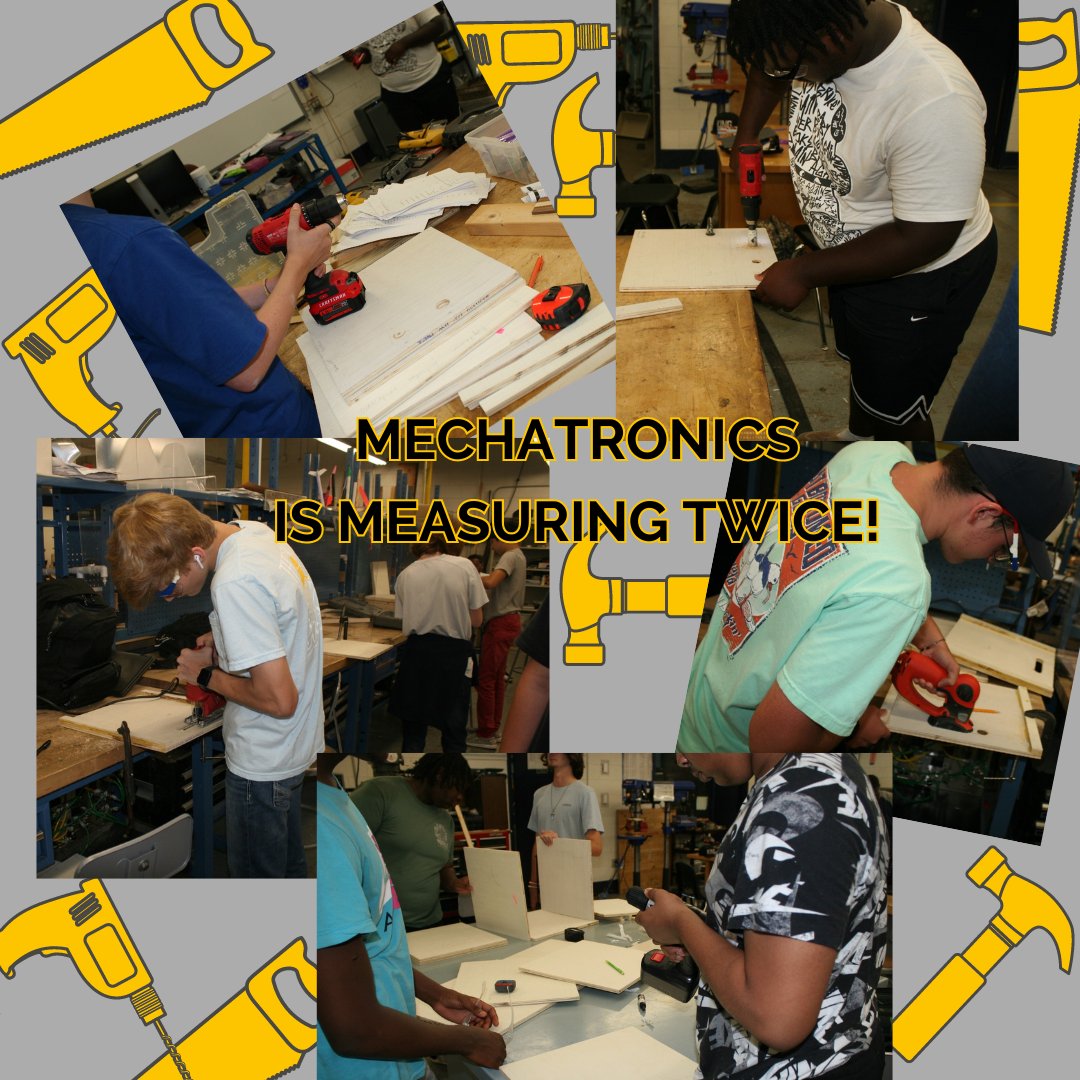The first two courses in Mechatronics Integrated Technologies cover safety and hand and power tool operation. East Aiken Elementary needed rehearsal cubes for Ms. O'Connor's theatre classes. Mr. Pilot, ACCTC Instructor, graciously agreed to take on the project with his students!