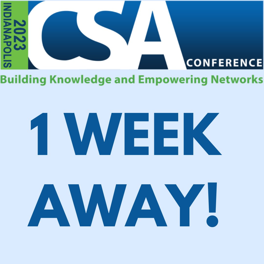 SocietyCSA's tweet image. Have you registered for the 2023 CSA conference yet?! It&apos;s only one week away - sign up here today! bit.ly/47pZIto #CSAConference #ConferenceRegistration