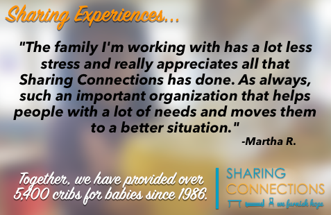 You can help us furnish hope by visiting sharingconnections.org to learn more, make a financial donation, or schedule a free furniture donation pickup!