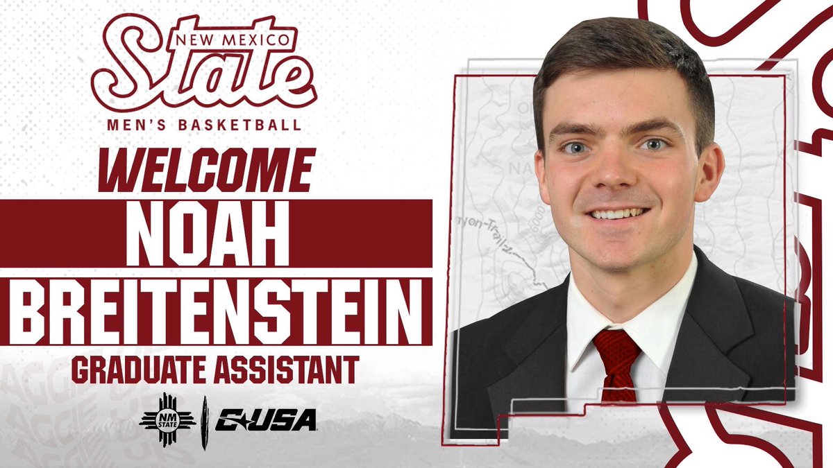 Noah Breitenstein (@ntbreitenstein) on Twitter photo Iβm incredibly grateful to Coach Hooten for granting me the opportunity to join the <a href="/NMStateMBB/">NM State MBB</a> family. Super excited to keep learning and developing while doing whatever I can to aid in the success of those around me!
#AggieUp Iβm incredibly grateful to Coach Hooten for granting me the opportunity to join the <a href="/NMStateMBB/">NM State MBB</a> family. Super excited to keep learning and developing while doing whatever I can to aid in the success of those around me!
#AggieUp
