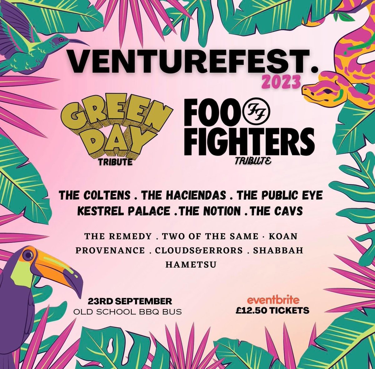 HaciendasThe's tweet image. NEXT UP we are at Venture Fest!🤘🏼🍗

The only festival where the food will compete with the acts!😋

The plans for this are insane, there will be plenty for the kids too with loads of entertainment and rides on site! Get yourselves down…💃🏽

eventbrite.com/e/venture-fest…