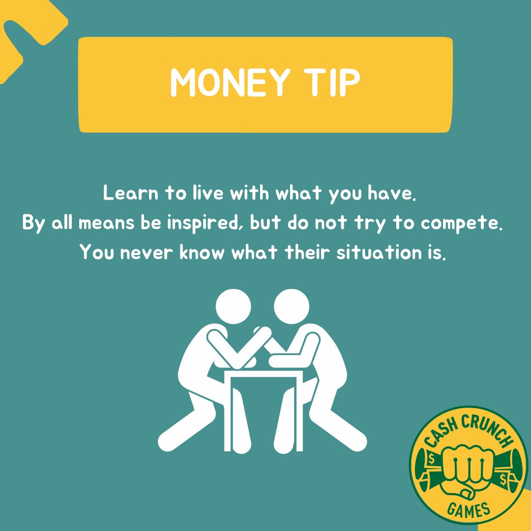 Look after your own money and don't go with the flow. You never know what other people's circumstances are.

What money lessons did you learn early?

For more money hacks, tips and resources visit cashcrunchgames.com