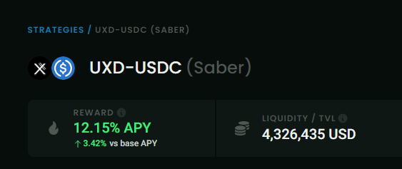 best #stablecoin yield on #Solana?
$UXD - $USDC at 12.15% APY on Hawksight
hawksight.co/strategy/saber…