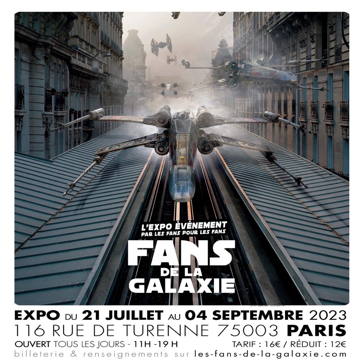 GAGNEZ 5 places pour l’expo Fans de la Galaxie à Paris ! Pour tenter votre chance retweetez ce post et taggez 1 ami en commentaire ! Vous avez jusqu’au 20 Août minuit pour participer ! Que la Force soit avec vous ! #starwars