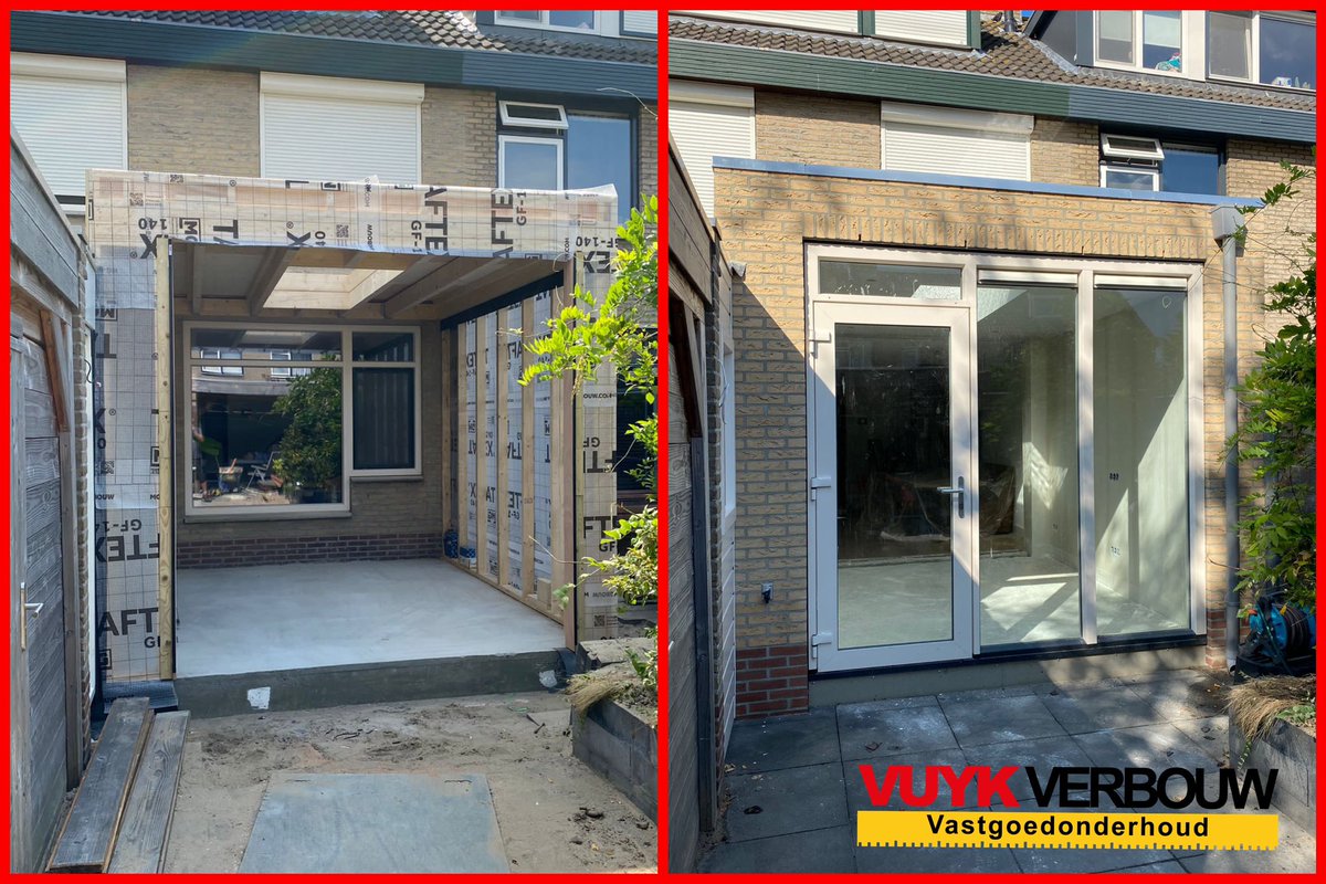 ✨Recent een leuke opdracht in #Vlaardingen afgerond: uitbouw gemaakt. De #uitbouw is voorzien van een lichtstraat. Pui is uitgevoerd in kunststof. 🔨 

Ook interesse? Neem contact op via 🌍VUYKVERBOUW.nl ✨