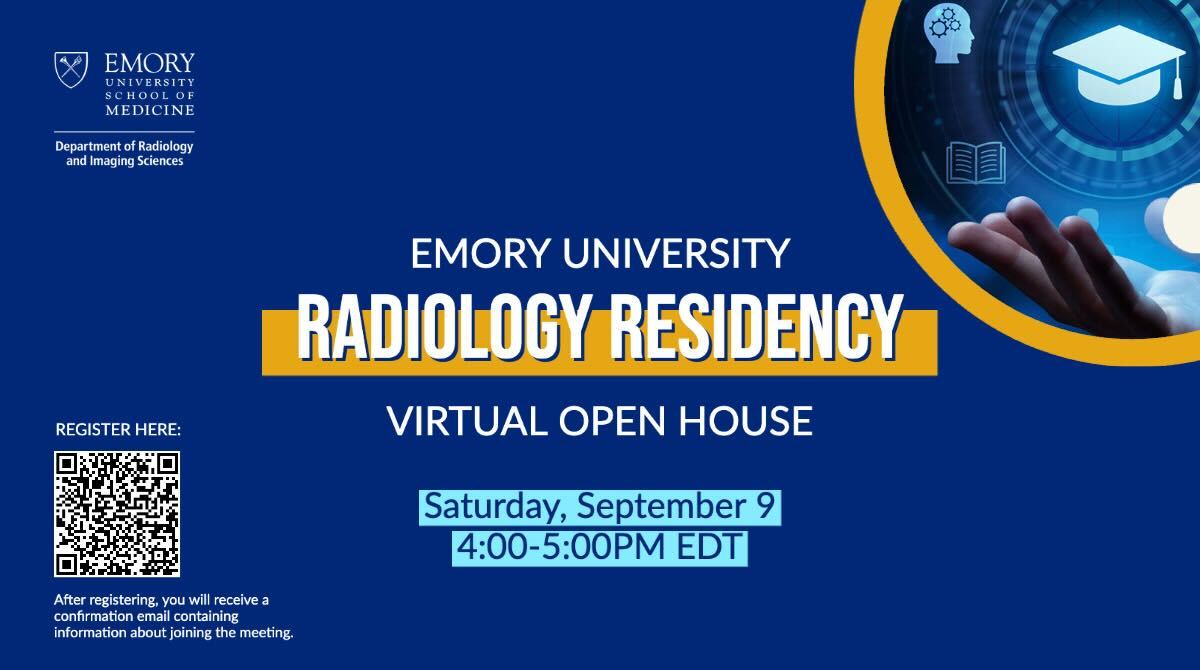 TheRadRoom (@theradroom) on Twitter photo 📢📢Don't Miss @EmoryRadiology virtual open house on Saturday, September 9th, from 4 - 5 PM EST. Register below to receive meeting information ⤵️ #futureradres #Match2024
<a href="/RyanBPetersonMD/">Ryan B Peterson 🇸🇪</a> 📢📢Don't Miss @EmoryRadiology virtual open house on Saturday, September 9th, from 4 - 5 PM EST. Register below to receive meeting information ⤵️ #futureradres #Match2024
<a href="/RyanBPetersonMD/">Ryan B Peterson 🇸🇪</a>