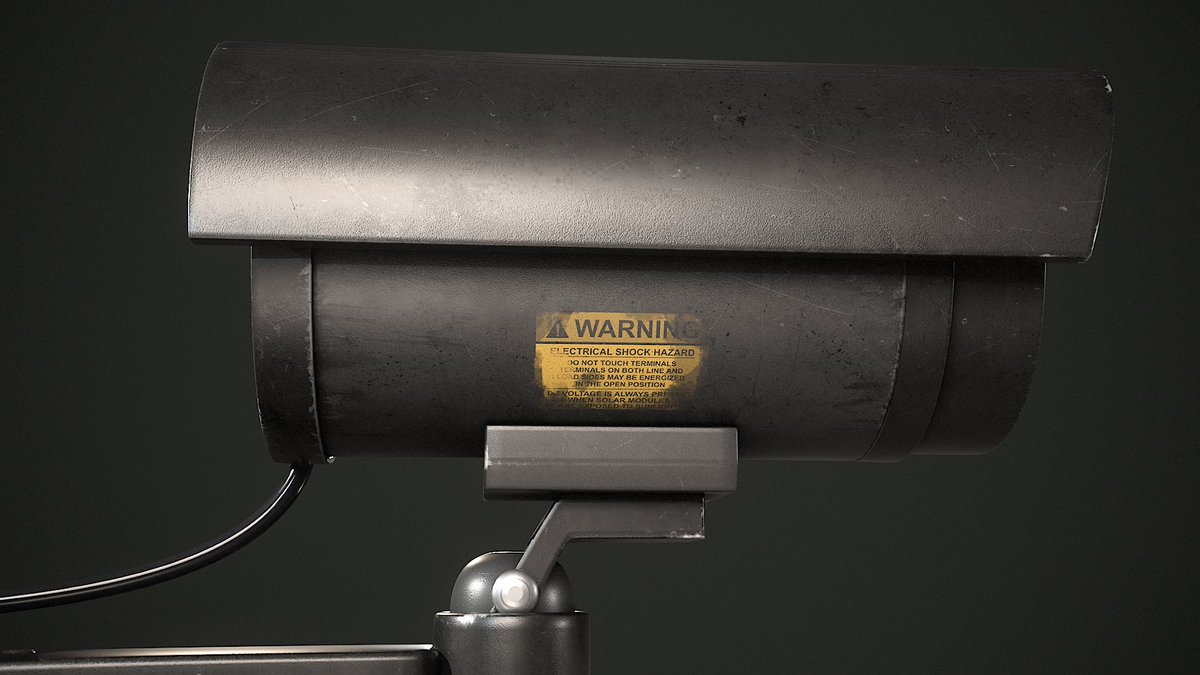 kkhsp's tweet photo. My latest work - CCTV surveillance camera game-ready asset. #gamedev #gamedevs #gameprop #3dAsset https://t.co/nDQt7Sld8n