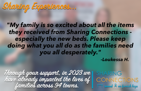You can help us furnish hope by visiting sharingconnections.org to learn more, make a financial donation, or schedule a free furniture donation pickup!