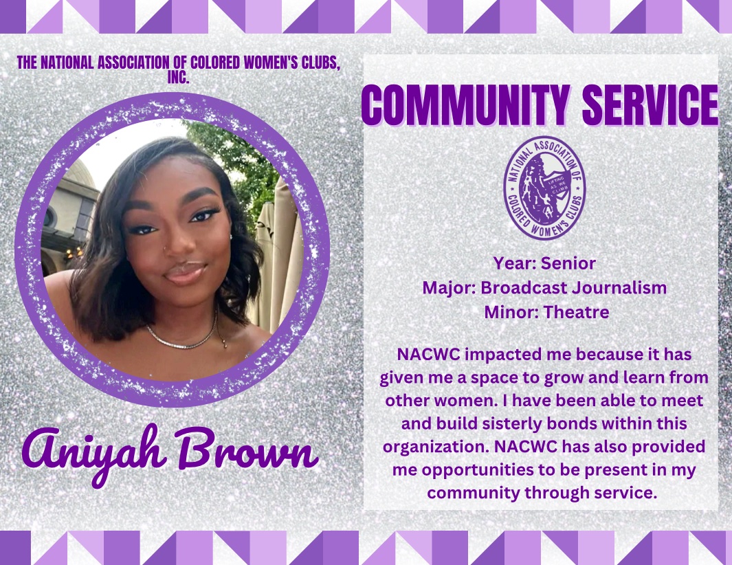 Meet W.O.I’s new Community Service Chair, Aniyah Brown💟