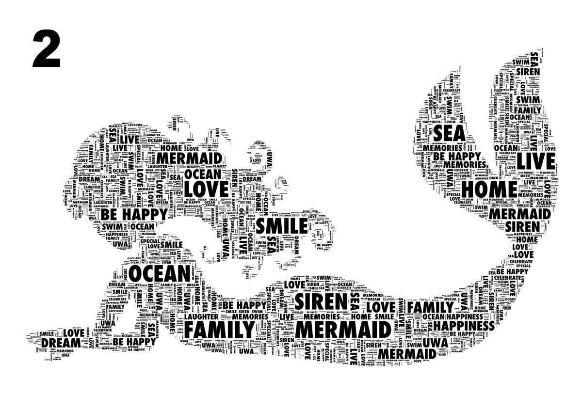 Mermaid personalised word art print by UniqueWordArt go.shr.lc/34OKgba  #QueenOf #FlockBN