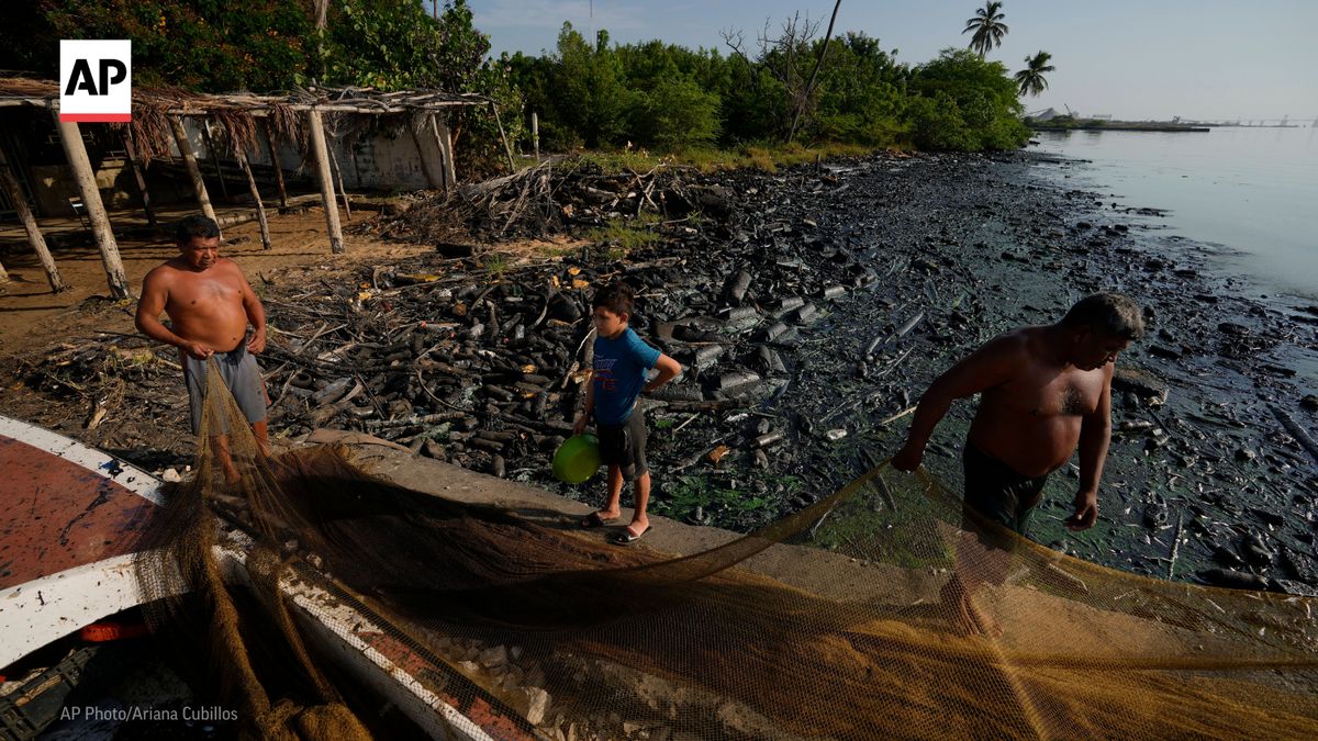 AP's tweet photo. Lake Maracaibo, once at the heart of Venezuela’s oil boom, has turned into a polluted wasteland. Constant oil spills combined with a blooming harmful algae have made the lake a toxic green pool. https://t.co/EDfv9mh2bf https://t.co/Sq99wozpN5