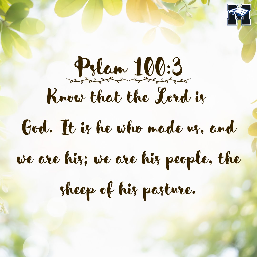 TMAoviedo's tweet image. "Know that the Lord is God. It is he who made us, and we are his; we are his people, the sheep of his pasture."

Psalm 100:3

#walkworthy #standintruth #soareagle