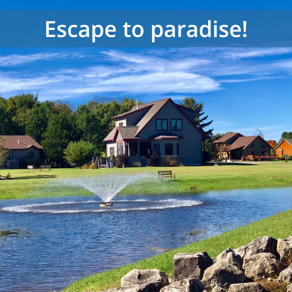 SpringBrookHome's tweet image. Our stunning property is nestled in the heart of Wisconsin Dells, surrounded by natural beauty. Rent one of our luxurious chalets or log cabins for a memorable vacation with family and friends.