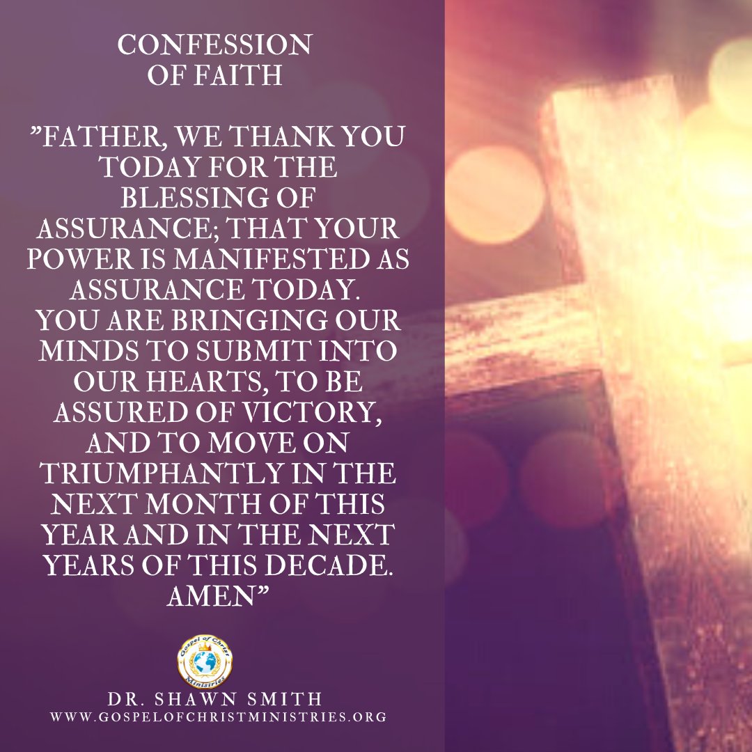 gospelchristmin's tweet photo. #ConfessionOfFaith
"The Lord is bringing our minds to submit into our hearts, to be assured of victory, and to move on triumphantly in the next month of this year and in the next years of this decade."
#DrShawnSmith https://t.co/E11GwAcCcv