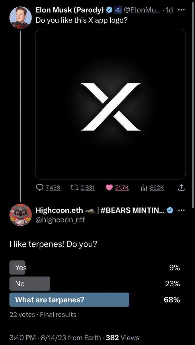 highcoonvibes's tweet photo. GM & #highvibes 🍃
Take a peek at our most recent #highcoonpolls 🦝
If you think #highcoon is just here to play, think again 🫡
Highcoon is here to create games for YOU to play & learn about terpenes while you #fightstigma 🚭
#highcoonagainststigma #stigmaisreal https://t.co/7EN3m0ZZP2