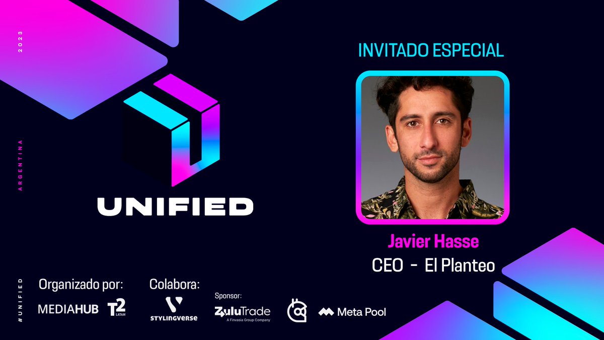 🤩Invitados especiales del SideEvent #Unified

🙌Presentamos a <a href="/JavierHasse/">Javier Hasse</a> - CEO de <a href="/elplanteo/">El Planteo 🌱</a>  

¡Bienvenido!💪¡Nos vemos a la noche!😎
