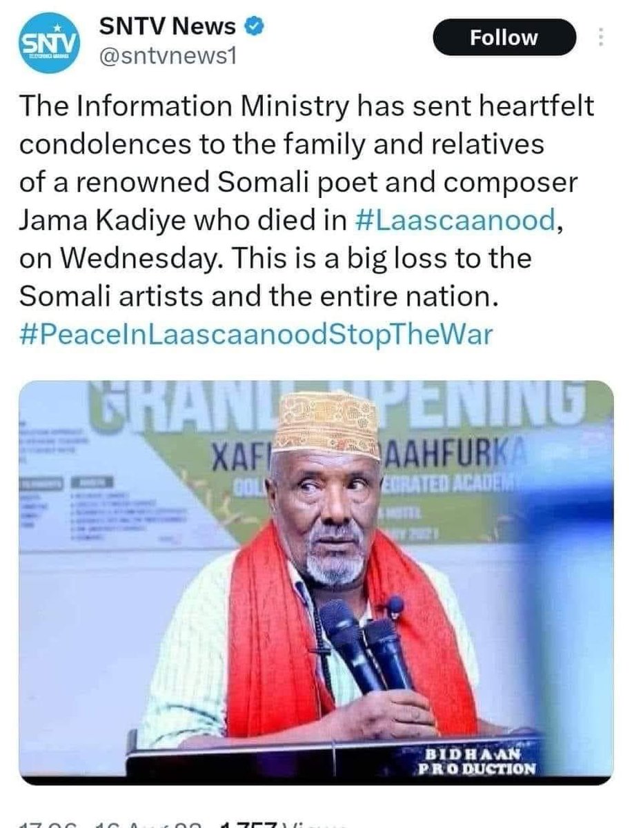 abassmuuse's tweet photo. MALYUUN CADOW INAAD LEEDIHIIN GALIYA MAANKIINA
@TheVillaSomalia https://t.co/mY2Czy2CNz