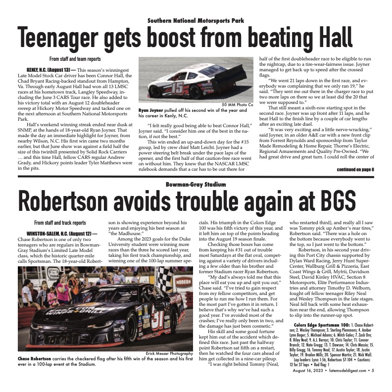 JimCarsonLMD's tweet image. Pages 5-8 of #LateModelDigest Wednesday Winners @aaron_creed @SutherlandAuto @ProStockTour @sswracing @dylanblenkhorn @LSommerville23 @SNM_Park @connorhallweb @chaserob_3 @BGSRacing