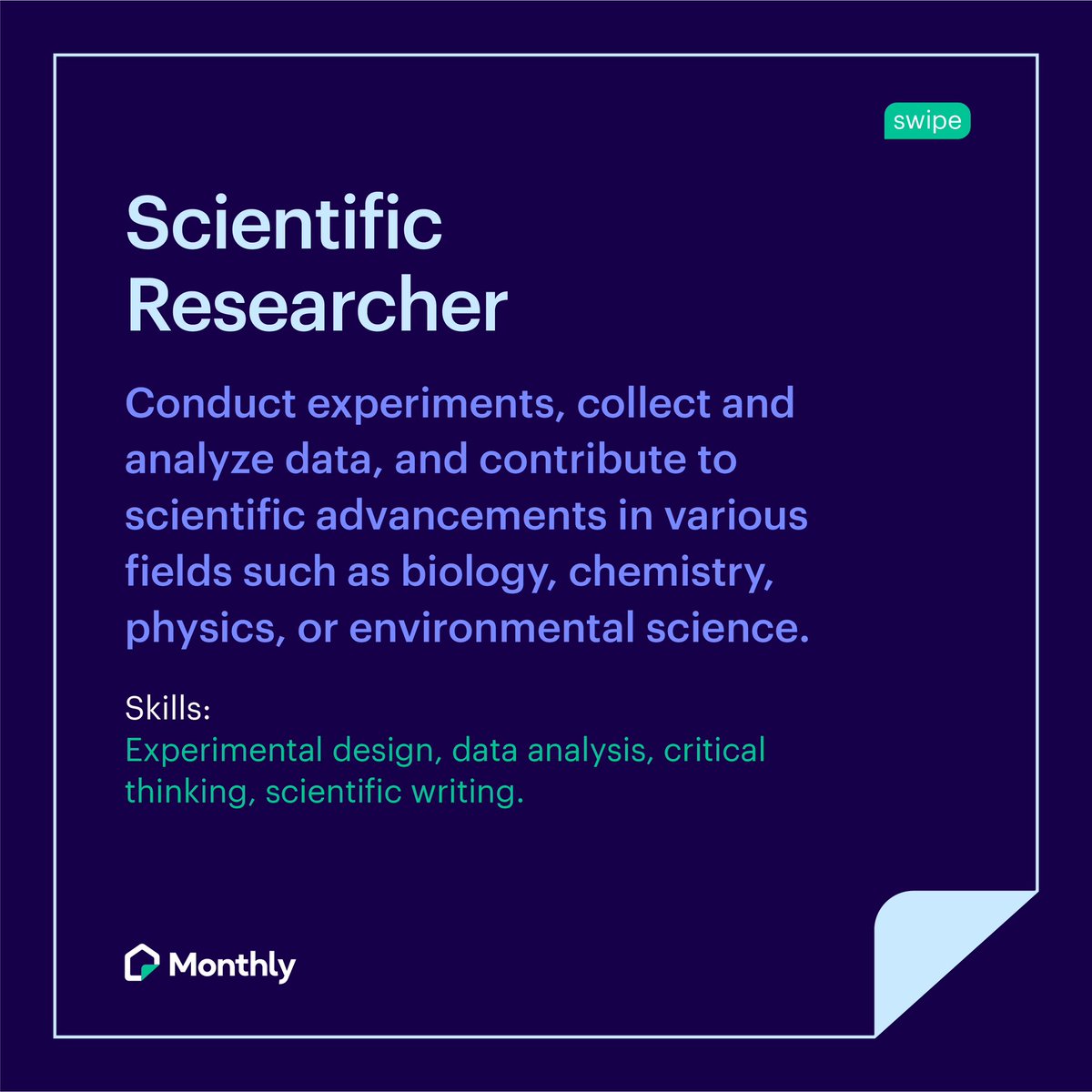 MonthlyFinance's tweet photo. Are you passionate about curiosity, investigation, and uncovering new insights? A career in research might be your calling! Join us as we delve into the exciting realm of research and discover the diverse opportunities that await you. Let's embark on a journey of knowledge and exploration together!
