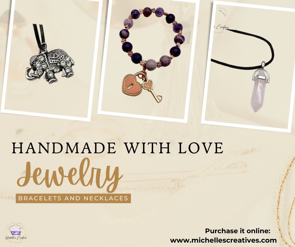 Elevate Your Style with Timeless Handmade Jewelry – Where Fashion Meets Craftsmanship. Discover Enduring Elegance and Uniqueness in Every Piece.

What are you waiting for? 🛒 Add to cart now!
michellescreatives.com

#HandcraftedGems #ArtisanAdornmentsm #JewelsFromTheHeart