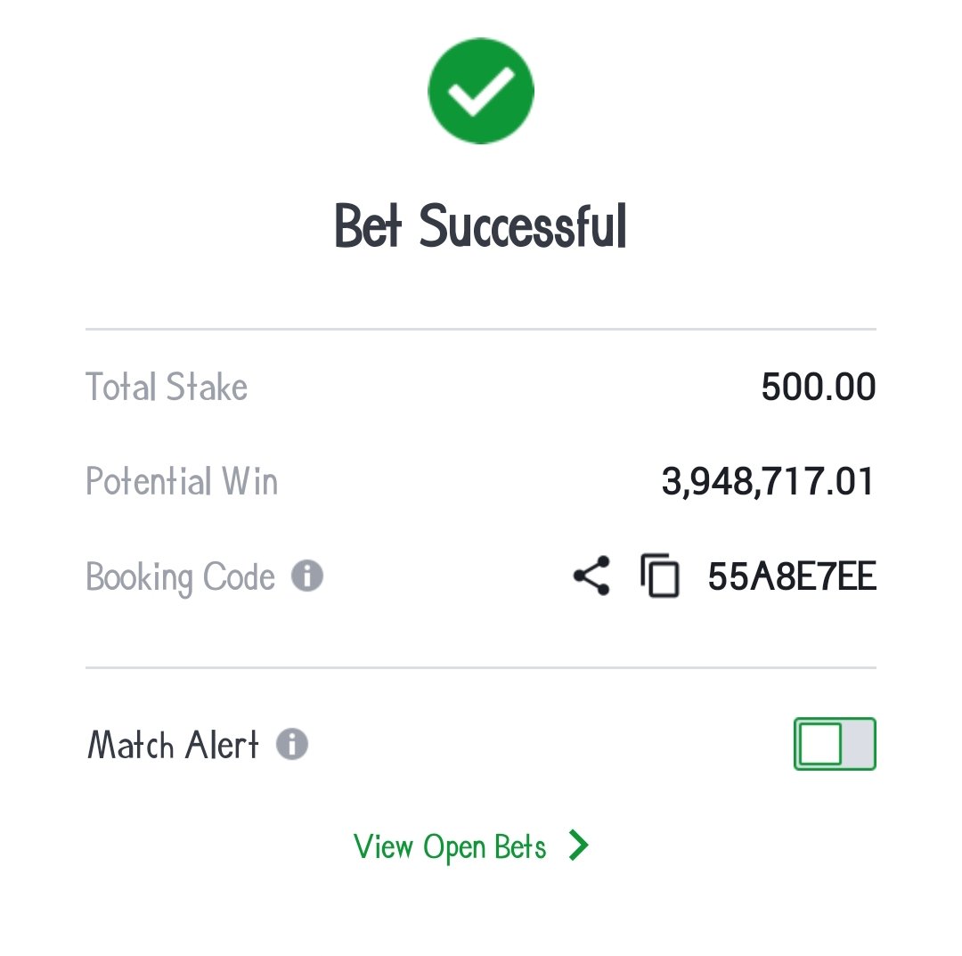 55A8E7EE

3k odd On Sporty
RT and Drop your sporty ID 👇

Must be Following @Betrange_