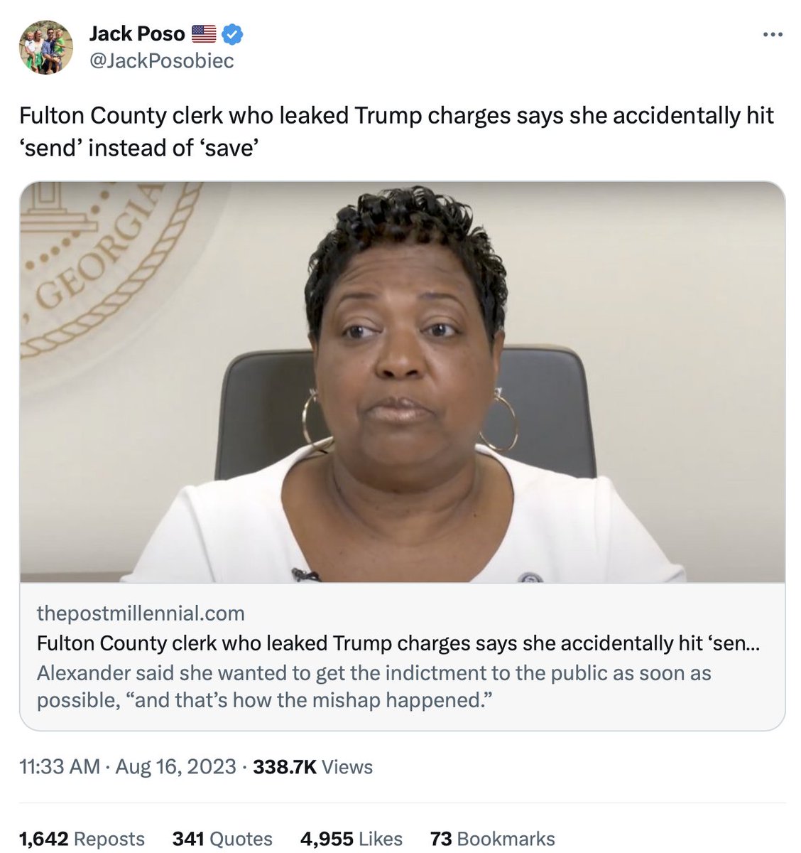 greg_price11's tweet image. Fulton County went from saying that the early release of the Trump indictment was a &quot;fictitious document&quot; to &quot;the clerk accidentally hit send instead of save.&quot;