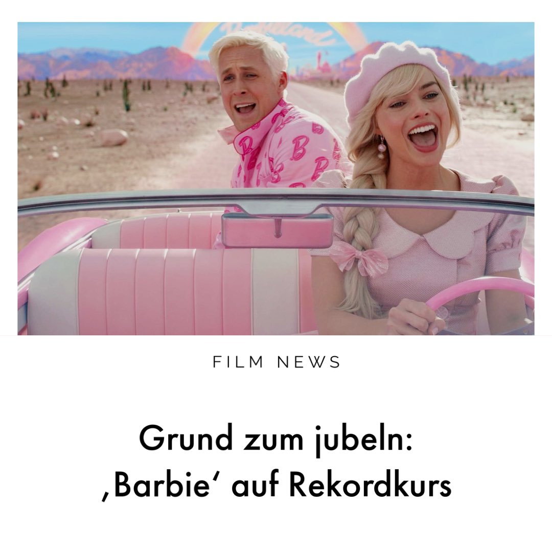 Jay_Carpet's tweet photo. Greta Gerwigs #Barbie hat an den Kinokassen in den USA bereits über 532 Millionen Dollar eingespielt. Damit übertrifft die Komödie die bisher einnahmestärkste Warner Bros Produktion ‚The Dark Knight’ aus 2008. Weltweit hat ‚Barbie‘ bisher knapp 1,2 Milliarden Dollar eingespielt. https://t.co/6569FEbPqR