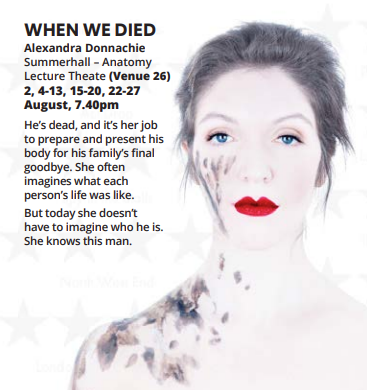CSSDLondon's tweet image. When We Died, Written and performed by Alexandra Donnachie @‌baftaface, with movement and intimacy co-ordination from @‌FulcherMovement #CSSDEdinburgh #CSSDAlumni
