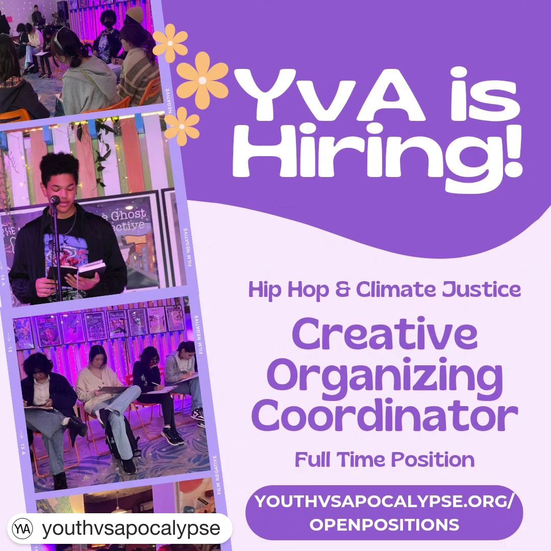 Mycelium Youth Network (@myceliumyouth) on Twitter photo Anyone would be lucky to join the amazing <a href="/Y_Vs_A/">Youth Vs. Apocalypse</a>!!
They're hiring a full-time Creative Organizing Coordinator — check it out! youthvsapocalypse.org/openpositions Anyone would be lucky to join the amazing <a href="/Y_Vs_A/">Youth Vs. Apocalypse</a>!!
They're hiring a full-time Creative Organizing Coordinator — check it out! youthvsapocalypse.org/openpositions