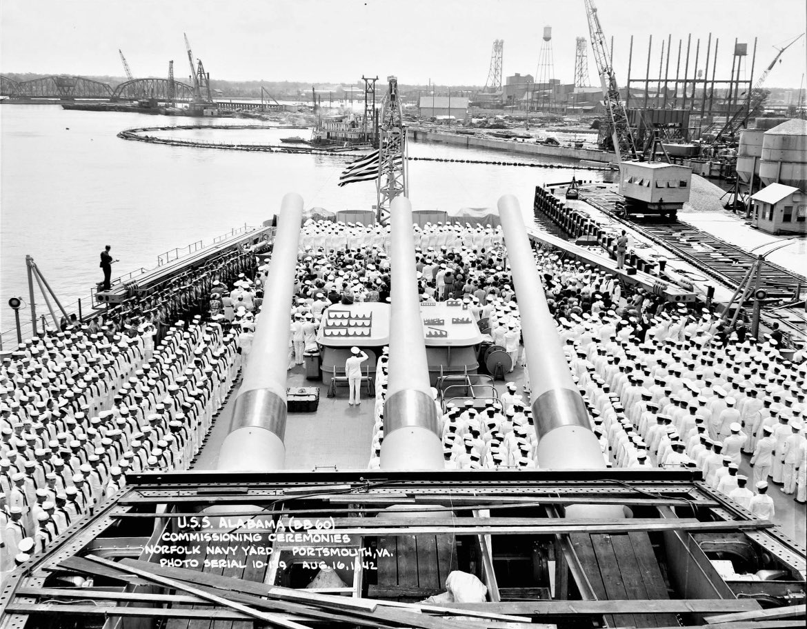 USS_ALABAMA's tweet photo. Happy Birthday, USS ALABAMA!🇺🇸

On this day in 1942, the USS ALABAMA was commissioned in Norfolk Navy Yard. https://t.co/7HKGIYxub8