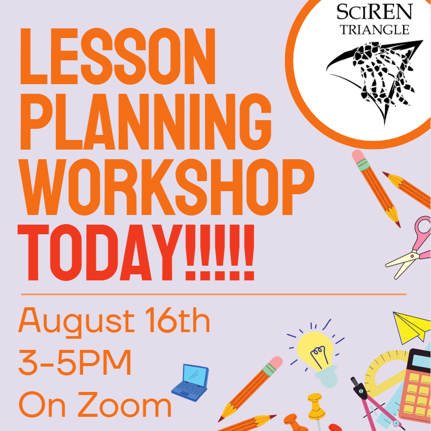 Hey researchers, it's not too late to sign up and join! We can't wait to see all SciREN Researchers TODAY (Aug 16) @ 3-5PM for the Lesson Planning Workshop 🎉🎉🎉🎉 docs.google.com/forms/d/e/1FAI…