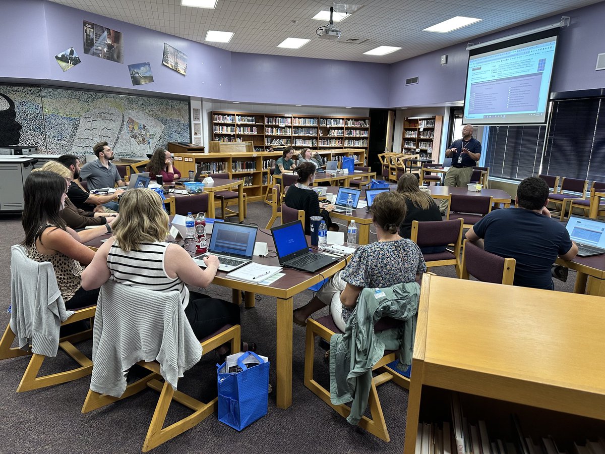Such an exciting day for us: welcoming new teachers to our district! #goglads 💜