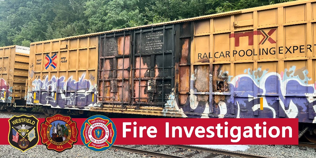 The <a href="/Westfield_MA/">City of Westfield MA</a> Fire Department, <a href="/Westfield_PD/">Westfield Police</a>, and <a href="/MassStatePolice/">Massachusetts State Police</a> assigned to <a href="/MassFireMarshal/">Massachusetts State Fire Marshal</a> are asking for the public's help as they investigate a suspicious fire on a railroad freight car last night:  ow.ly/PnPA50PzY6Z