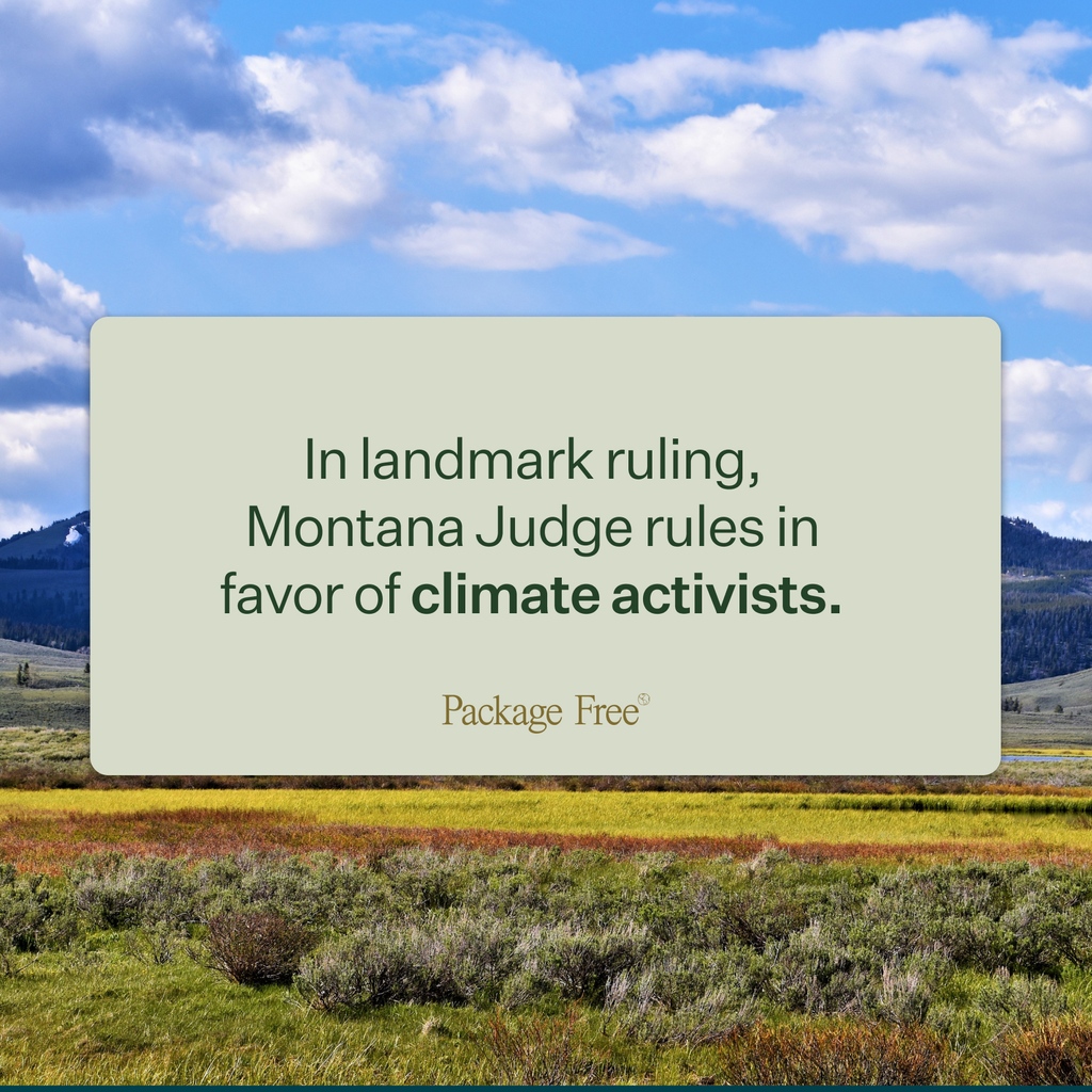 Major news in favor of youth climate activists! A Montana judge ruled on Monday in favor of young plaintiffs who contended that the state violated their clean environment rights through legal action. ⚖️